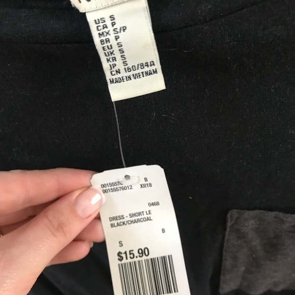 NWT FOREVER BLACK AND GREY SKATER DRESS - Picture 2 of 5